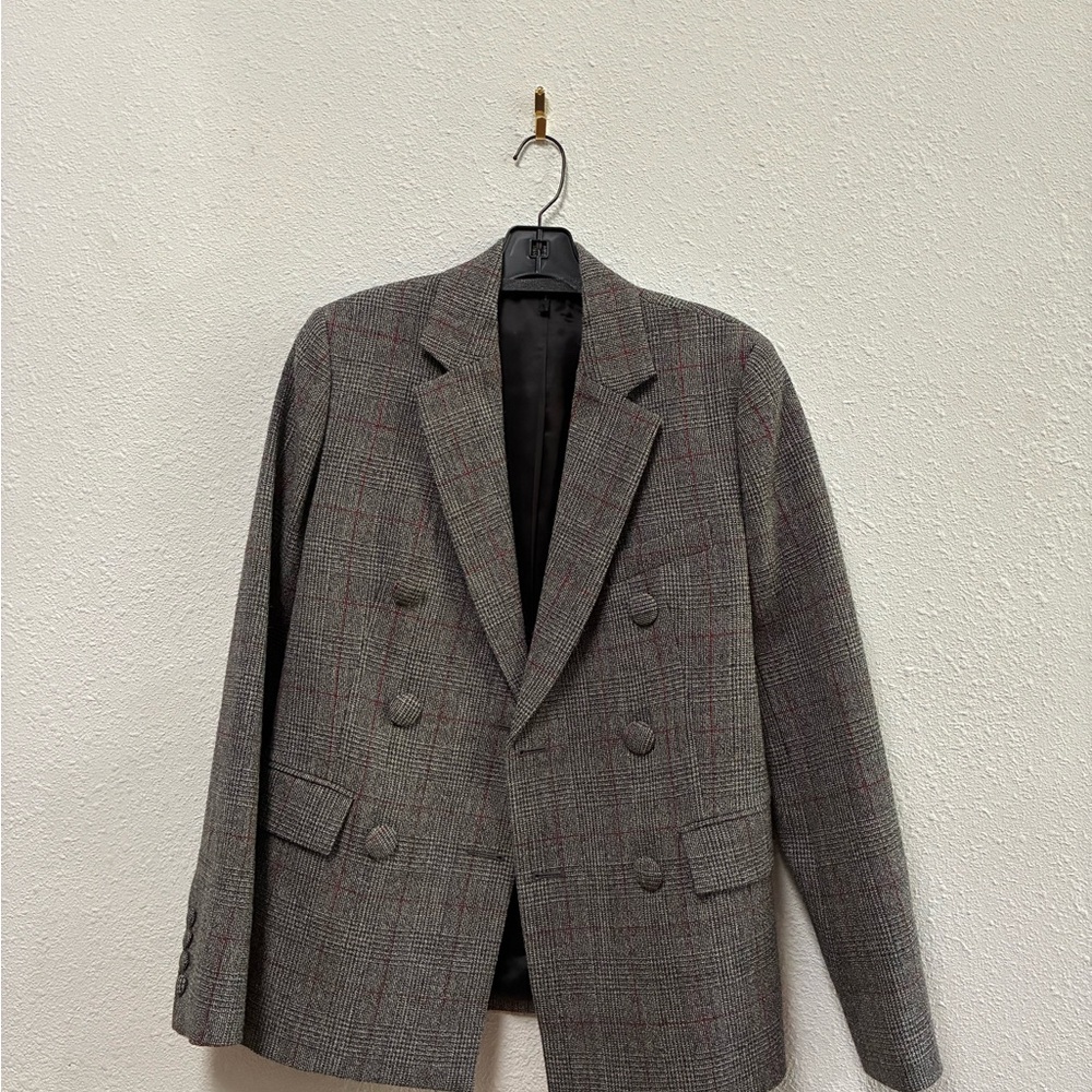 Classic Gray Double-Breasted Men's Blazer